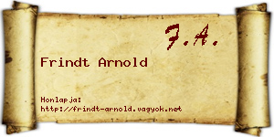 Frindt Arnold névjegykártya